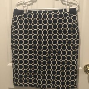 Navy/Cream Pencil Skirt